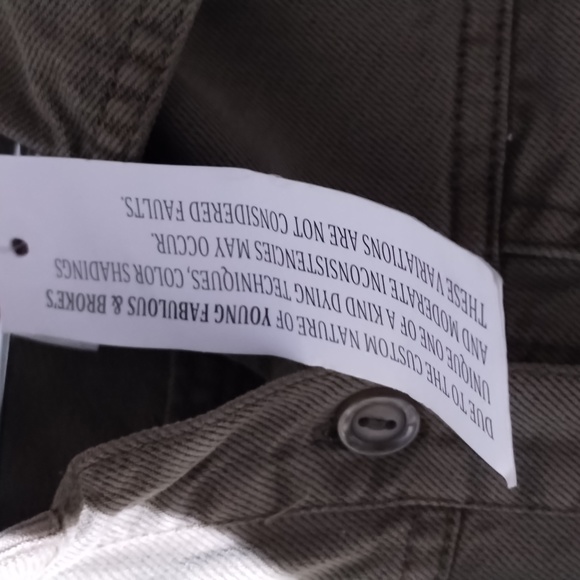 YFB Denim Jumpsuit XS or M Olive Button down s/s nwt - Picture 5 of 12